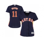 Women's Houston Astros #11 Evan Gattis Navy Blue Alternate Stitched MLB Jersey