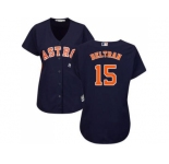 Women's Houston Astros #15 Carlos Beltran Navy Blue Alternate Stitched MLB Jersey