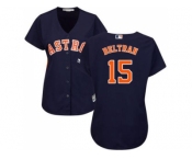 Women's Houston Astros #15 Carlos Beltran Navy Blue Alternate Stitched MLB Jersey