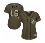 Women's Houston Astros #16 Aledmys Diaz Authentic Green Salute to Service Baseball Jersey