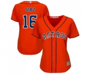 Women's Houston Astros #16 Aledmys Diaz Authentic Orange Alternate Cool Base Baseball Jersey