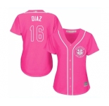Women's Houston Astros #16 Aledmys Diaz Authentic Pink Fashion Cool Base Baseball Jersey