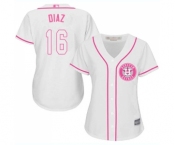 Women's Houston Astros #16 Aledmys Diaz Authentic White Fashion Cool Base Baseball Jersey