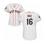 Women's Houston Astros #16 Aledmys Diaz Authentic White Home Cool Base 2019 World Series Bound Baseball Jersey