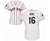 Women's Houston Astros #16 Aledmys Diaz Authentic White Home Cool Base 2019 World Series Bound Baseball Jersey
