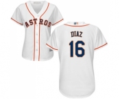 Women's Houston Astros #16 Aledmys Diaz Authentic White Home Cool Base Baseball Jersey