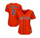 Women's Houston Astros #2 Alex Bregman Authentic Orange Alternate Cool Base 2019 World Series Bound Baseball Jersey