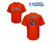 Women's Houston Astros #21 Jon Singleton Orange Alternate Stitched MLB Jersey