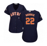 Women's Houston Astros #22 Josh Reddick Authentic Navy Blue Alternate Cool Base 2019 World Series Bound Baseball Jersey