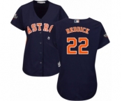 Women's Houston Astros #22 Josh Reddick Authentic Navy Blue Alternate Cool Base 2019 World Series Bound Baseball Jersey