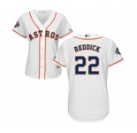 Women's Houston Astros #22 Josh Reddick Authentic White Home Cool Base 2019 World Series Bound Baseball Jersey