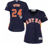 Women's Houston Astros #24 Jimmy Wynn Authentic Navy Blue Alternate Cool Base 2019 World Series Bound Baseball Jersey