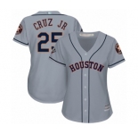 Women's Houston Astros #25 Jose Cruz Jr. Authentic Grey Road Cool Base 2019 World Series Bound Baseball Jersey