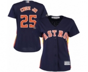 Women's Houston Astros #25 Jose Cruz Jr. Authentic Navy Blue Alternate Cool Base 2019 World Series Bound Baseball Jersey