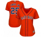 Women's Houston Astros #25 Jose Cruz Jr. Authentic Orange Alternate Cool Base 2019 World Series Bound Baseball Jersey