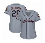 Women's Houston Astros #28 Robinson Chirinos Authentic Grey Road Cool Base 2019 World Series Bound Baseball Jersey