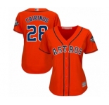 Women's Houston Astros #28 Robinson Chirinos Authentic Orange Alternate Cool Base 2019 World Series Bound Baseball Jersey