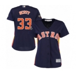 Women's Houston Astros #33 Mike Scott Authentic Navy Blue Alternate Cool Base 2019 World Series Bound Baseball Jersey