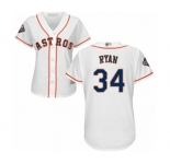 Women's Houston Astros #34 Nolan Ryan Authentic White Home Cool Base 2019 World Series Bound Baseball Jersey