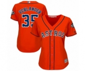 Women's Houston Astros #35 Justin Verlander Authentic Orange Alternate Cool Base 2019 World Series Bound Baseball Jersey