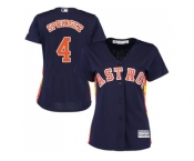 Women's Houston Astros #4 George Springer Navy Blue Alternate Stitched MLB Jersey