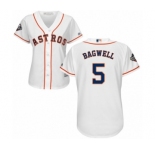 Women's Houston Astros #5 Jeff Bagwell Authentic White Home Cool Base 2019 World Series Bound Baseball Jersey