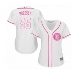 Women's Houston Astros #55 Ryan Pressly Authentic White Fashion Cool Base Baseball Jersey