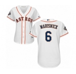 Women's Houston Astros #6 Jake Marisnick Authentic White Home Cool Base 2019 World Series Bound Baseball Jersey