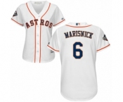 Women's Houston Astros #6 Jake Marisnick Authentic White Home Cool Base 2019 World Series Bound Baseball Jersey