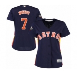 Women's Houston Astros #7 Craig Biggio Authentic Navy Blue Alternate Cool Base 2019 World Series Bound Baseball Jersey