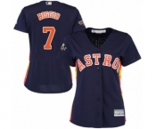 Women's Houston Astros #7 Craig Biggio Authentic Navy Blue Alternate Cool Base 2019 World Series Bound Baseball Jersey