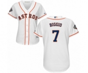 Women's Houston Astros #7 Craig Biggio Authentic White Home Cool Base 2019 World Series Bound Baseball Jersey