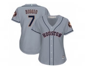 Women's Houston Astros #7 Craig Biggio Grey Road Stitched MLB Jersey