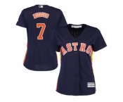 Women's Houston Astros #7 Craig Biggio Navy Blue Alternate Stitched MLB Jersey