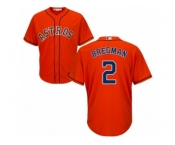 Women's Majestic Houston Astros #2 Alex Bregman Authentic Orange Alternate Cool Base MLB Jersey