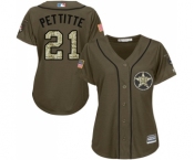 Women's Majestic Houston Astros #21 Andy Pettitte Authentic Green Salute to Service MLB Jersey