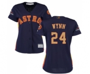 Women's Majestic Houston Astros #24 Jimmy Wynn Authentic Navy Blue Alternate 2018 Gold Program Cool Base MLB Jersey