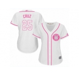 Women's Majestic Houston Astros #25 Jose Cruz Jr. Authentic White Fashion Cool Base MLB Jersey