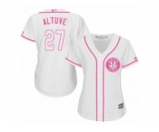 Women's Majestic Houston Astros #27 Jose Altuve Authentic White Fashion Cool Base MLB Jersey