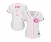 Women's Majestic Houston Astros #3 Norichika Aoki Authentic White Fashion Cool Base MLB Jersey