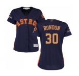 Women's Majestic Houston Astros #30 Hector Rondon Authentic Navy Blue Alternate 2018 Gold Program Cool Base MLB Jersey