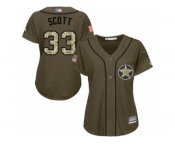 Women's Majestic Houston Astros #33 Mike Scott Authentic Green Salute to Service MLB Jersey