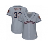 Women's Majestic Houston Astros #33 Mike Scott Authentic Grey Road Cool Base MLB Jersey