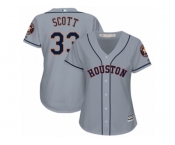 Women's Majestic Houston Astros #33 Mike Scott Authentic Grey Road Cool Base MLB Jersey