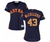 Women's Majestic Houston Astros #43 Lance McCullers Authentic Navy Blue Alternate 2018 Gold Program Cool Base MLB Jersey
