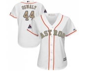 Women's Majestic Houston Astros #44 Roy Oswalt Authentic White 2018 Gold Program Cool Base MLB Jersey