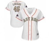 Women's Majestic Houston Astros #46 Francisco Liriano Authentic White 2018 Gold Program Cool Base MLB Jersey