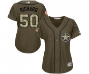Women's Majestic Houston Astros #50 J.R. Richard Authentic Green Salute to Service MLB Jersey