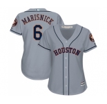 Women's Majestic Houston Astros #6 Jake Marisnick Authentic Grey Road Cool Base MLB Jersey