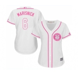 Women's Majestic Houston Astros #6 Jake Marisnick Authentic White Fashion Cool Base MLB Jersey
